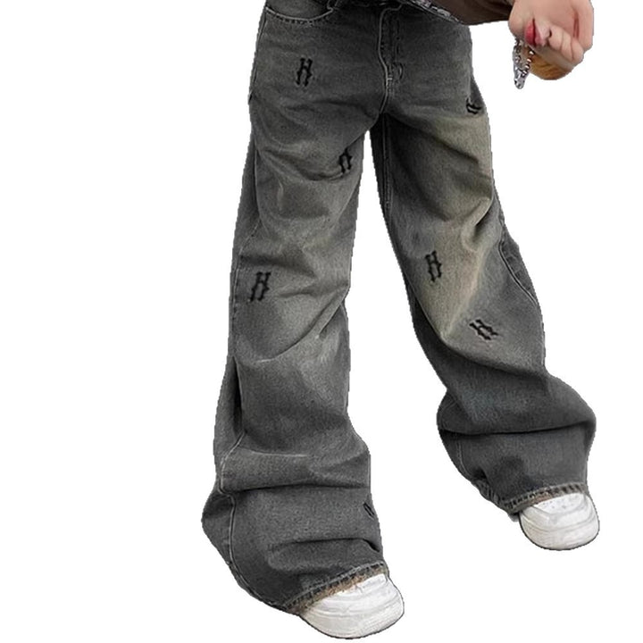 Damen High‑Waist Straight‑Leg Jeans mit dekorativen Mini‑Stickereien und Used‑Effekt Echo Archiv