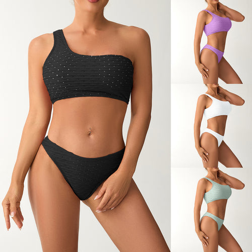 Damen Einseitiger Bandeau-Bikini mit strukturierter Oberfläche Echo Archiv