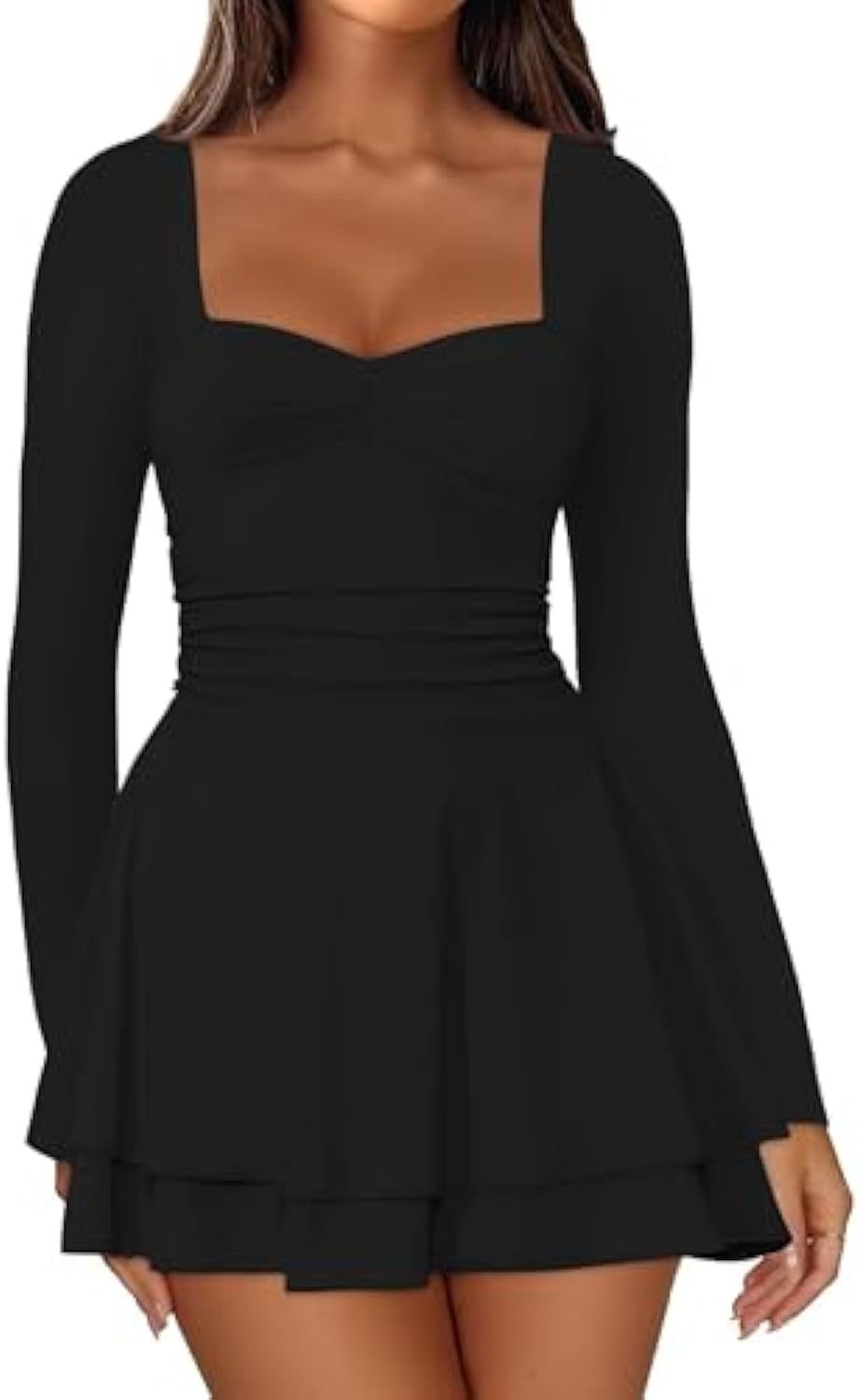 Damen Elegantes Kleid mit langen Ärmeln Echo Archiv