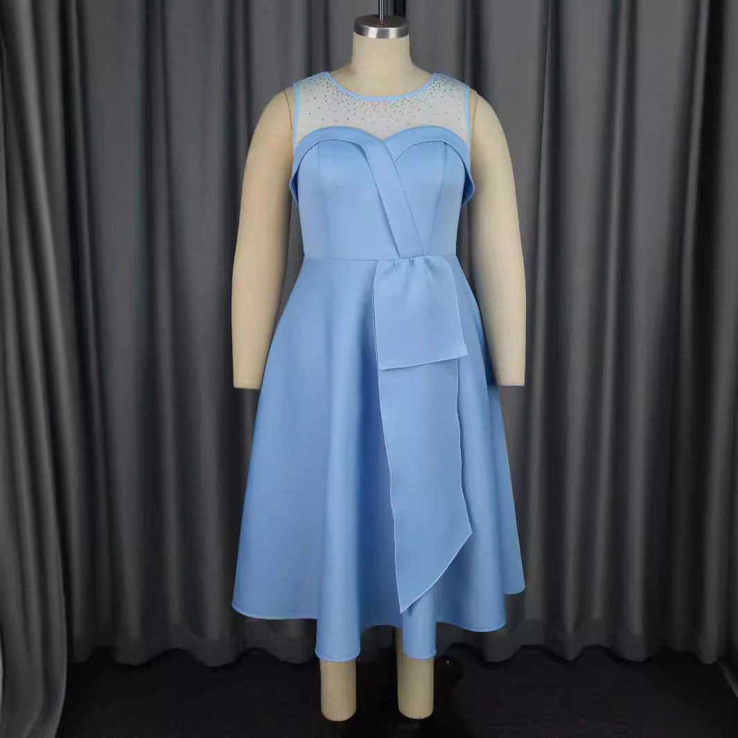 Damen Chiffon Abendkleid mit schimmerndem Oberteil und eleganter Schleifen-Applikation Echo Archiv