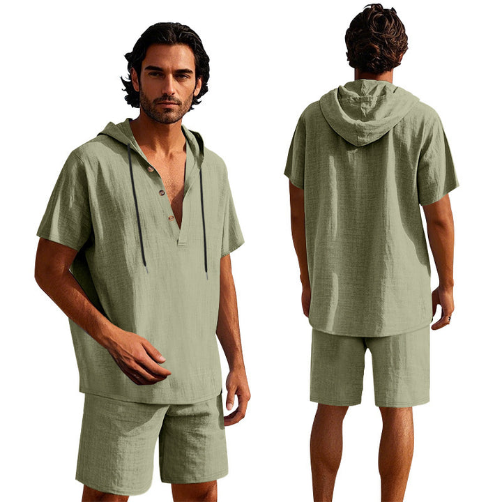Herren lässiger Freizeit-Hoodie mit kurzer Hose Echoarchiv