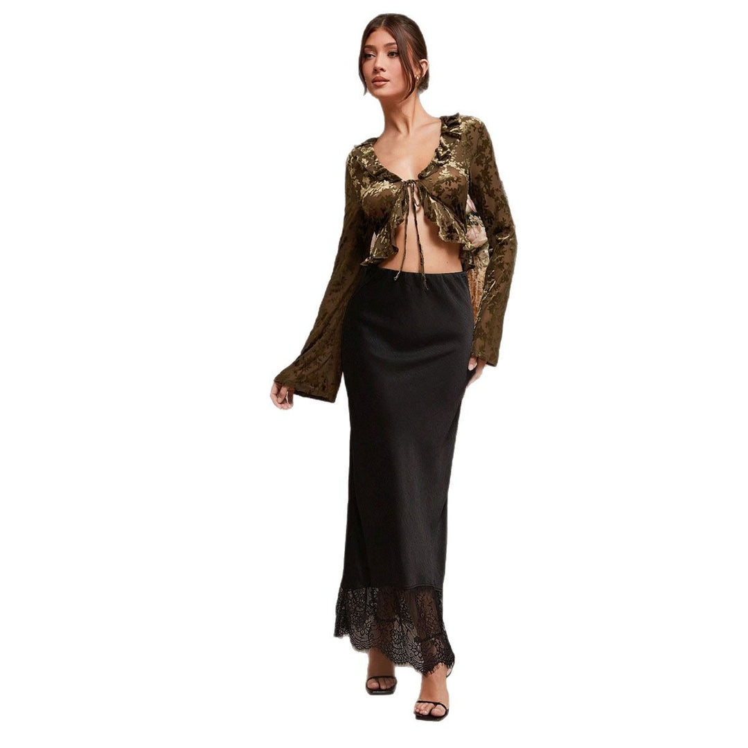 Damen Maxirock mit floraler Spitze und elegantem Saum Echo Archiv