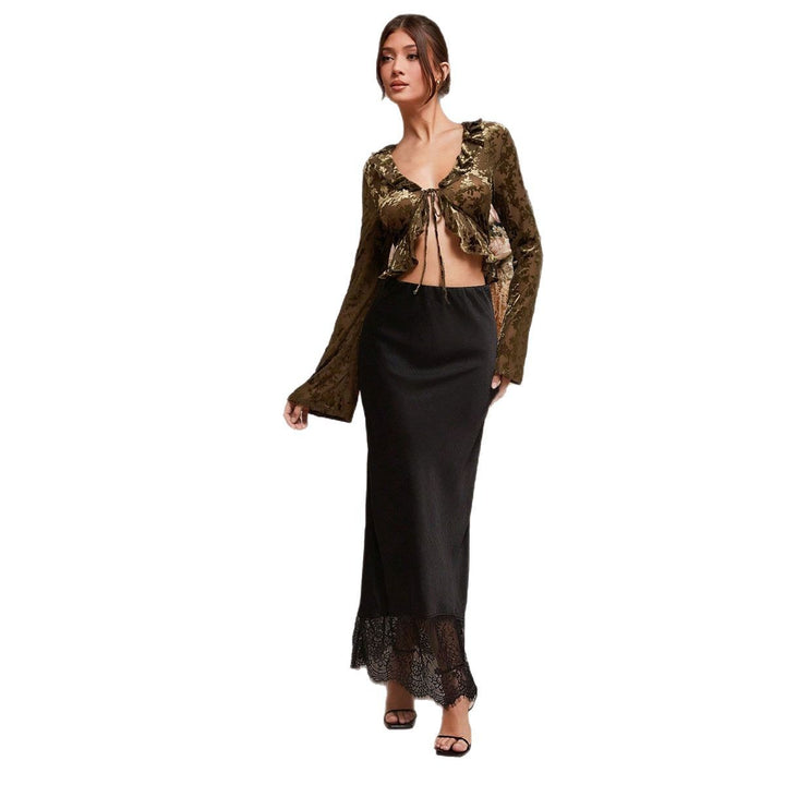 Damen Maxirock mit floraler Spitze und elegantem Saum Echo Archiv