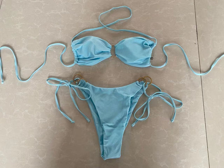 Damen Bandeau-Bikini mit dekorativen Ringen Echo Archiv