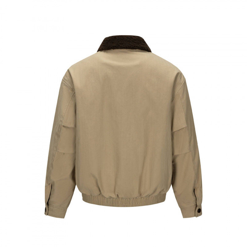 Herren Kurz geschnittene Blouson-Jacke im Field-Stil mit Teddykragen und Pattentaschen Echo Archiv