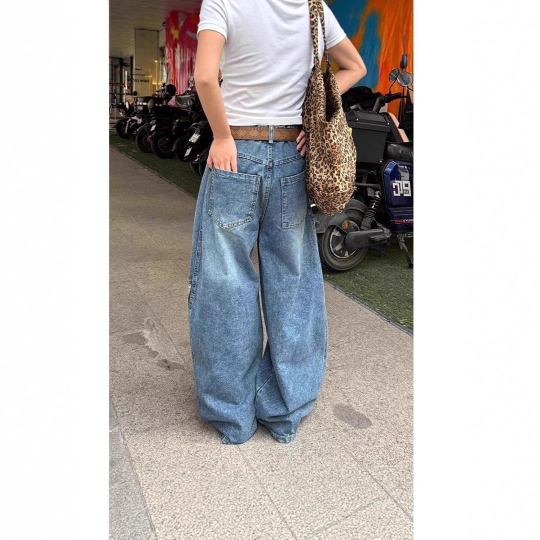 Damen Modische Weitbein-Jeans Echoarchiv