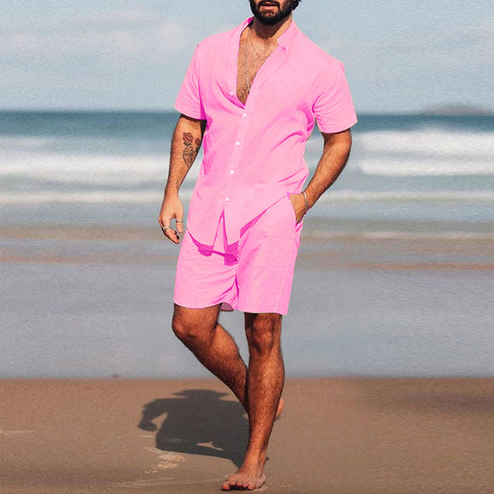 Herren lässiges Kurzarmhemd und Shorts Set Echoarchiv
