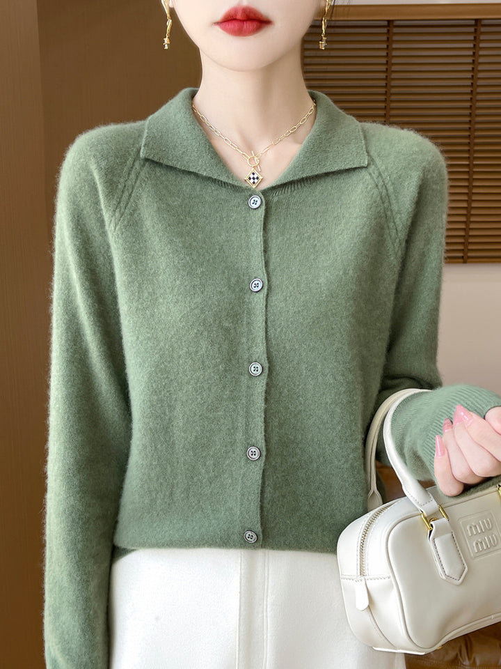 Damen Kuscheliger Reverskragen-Cardigan im Kaschmir-Look mit Mohair-Effekt Echoarchiv