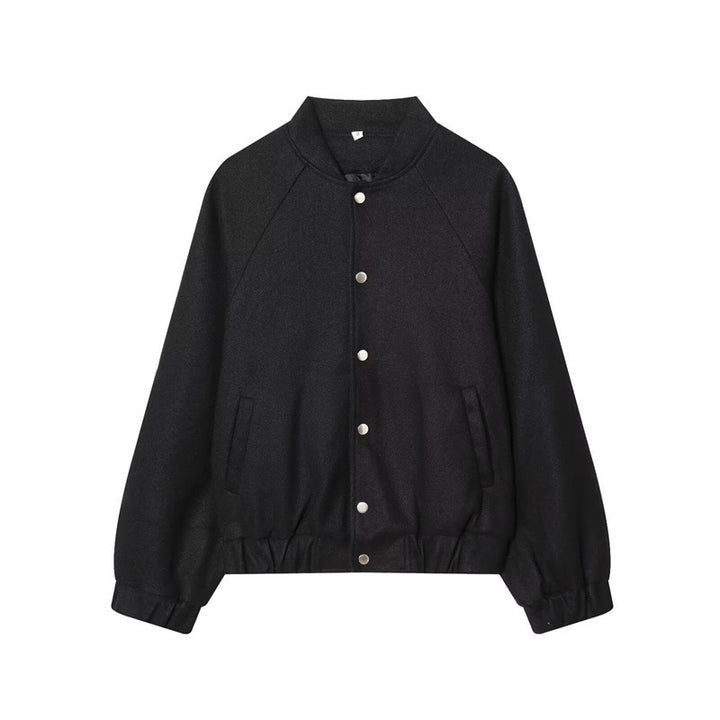 Damen Cropped Blousonjacke im Bomberstil mit Stehkragen, Druckknopfleiste und taillierendem Gummizug Echo Archiv