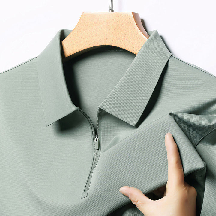 Herren Poloshirt mit modernem Reißverschluss und atmungsaktiven Eigenschaften Echoarchiv