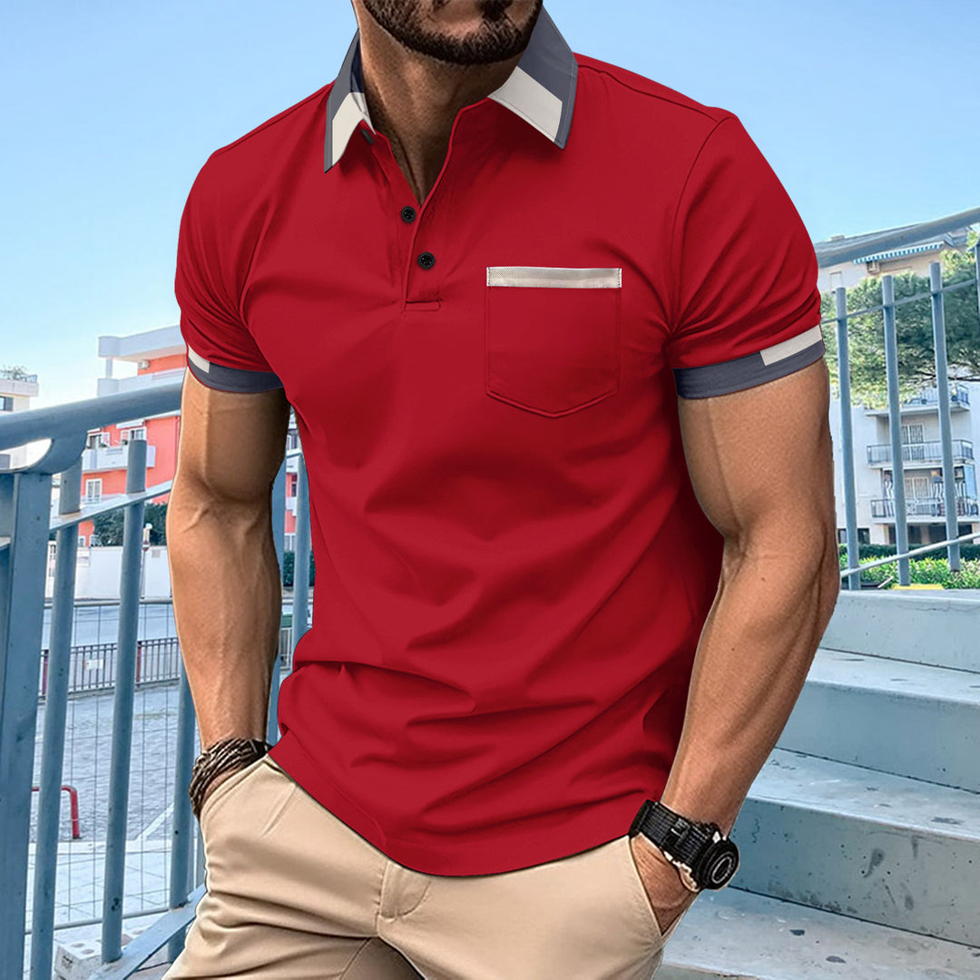 Herren Polohemd mit modischem Kragen und praktischer Brusttasche Echoarchiv