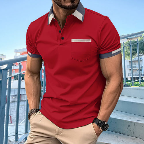 Herren Polohemd mit modischem Kragen und praktischer Brusttasche Echoarchiv