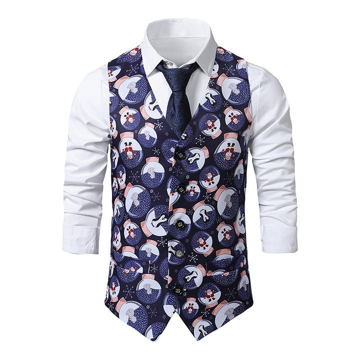 Herren Festtagsweste mit lebhaftem Weihnachtsdesign Echoarchiv