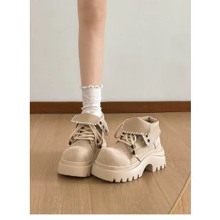 Damen Chunky Schnürboots mit modischem Einsatz Echo Archiv