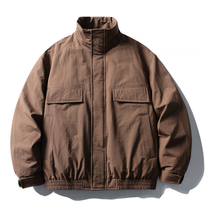 Herren Boxy-Fieldjacke mit hohem Stehkragen, wattierter Innenlage und aufgesetzten Pattentaschen Echo Archiv
