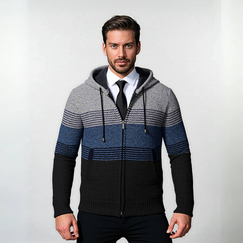 Herren modische Hoodie-Jacke mit strukturiertem Design und praktischen Taschen Echoarchiv