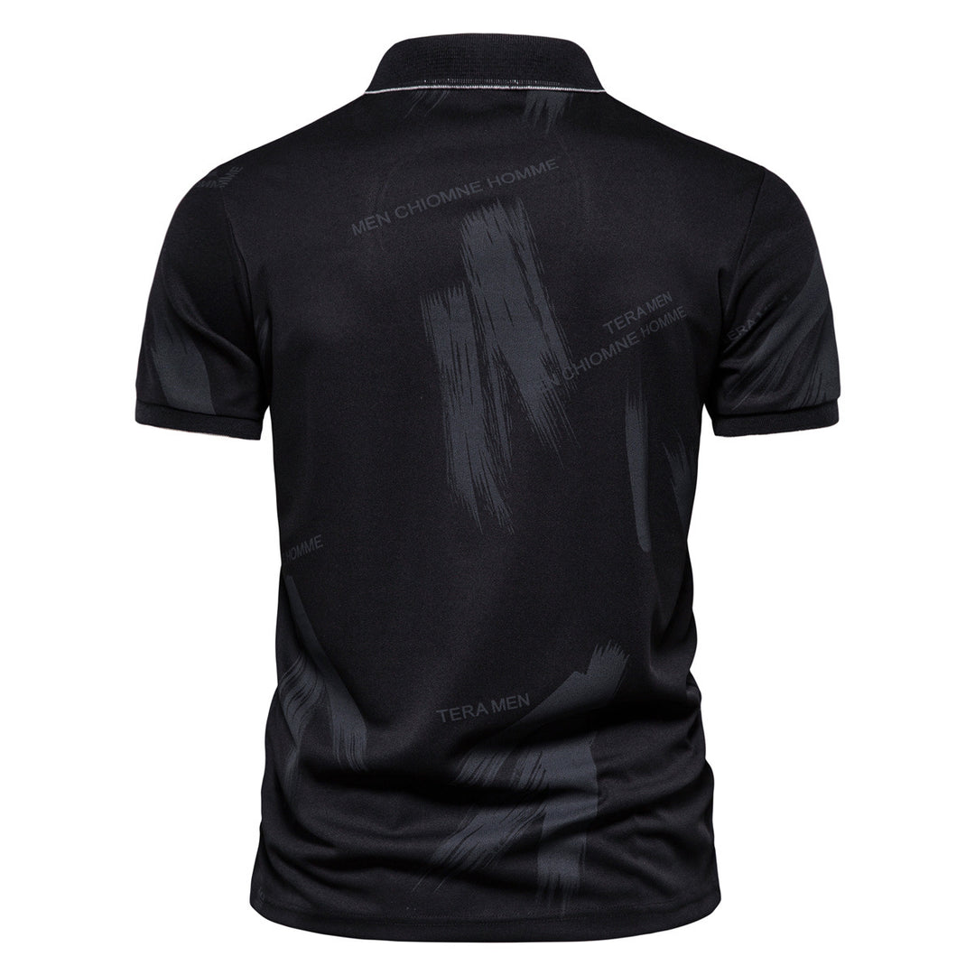 Herren Polo-Shirt mit modernem Grafikdesign und atmungsaktiver Baumwollmischung Echoarchiv