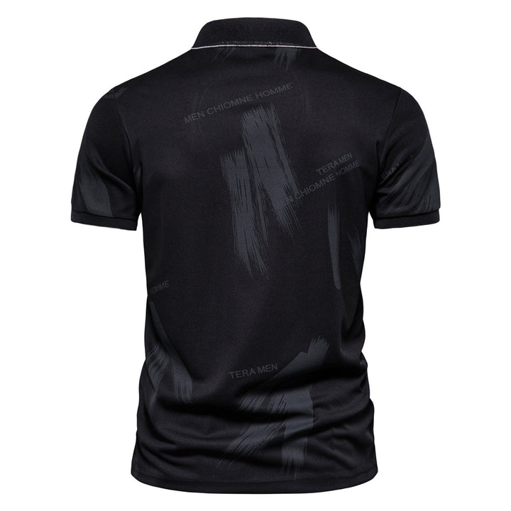 Herren Polo-Shirt mit modernem Grafikdesign und atmungsaktiver Baumwollmischung Echoarchiv