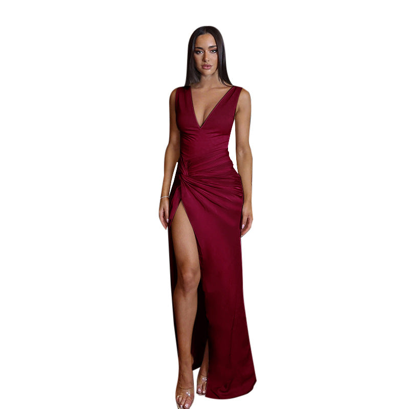 Damen elegantes Maxikleid mit raffiniertem Wickeldesign Echo Archiv