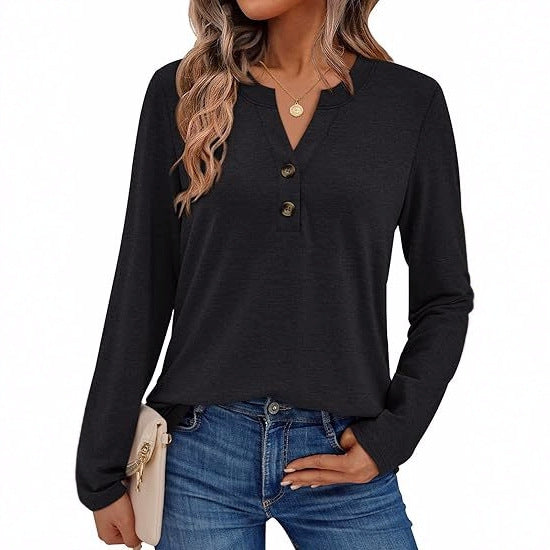 Damen Langarmshirt mit Knopfdetails Echoarchiv