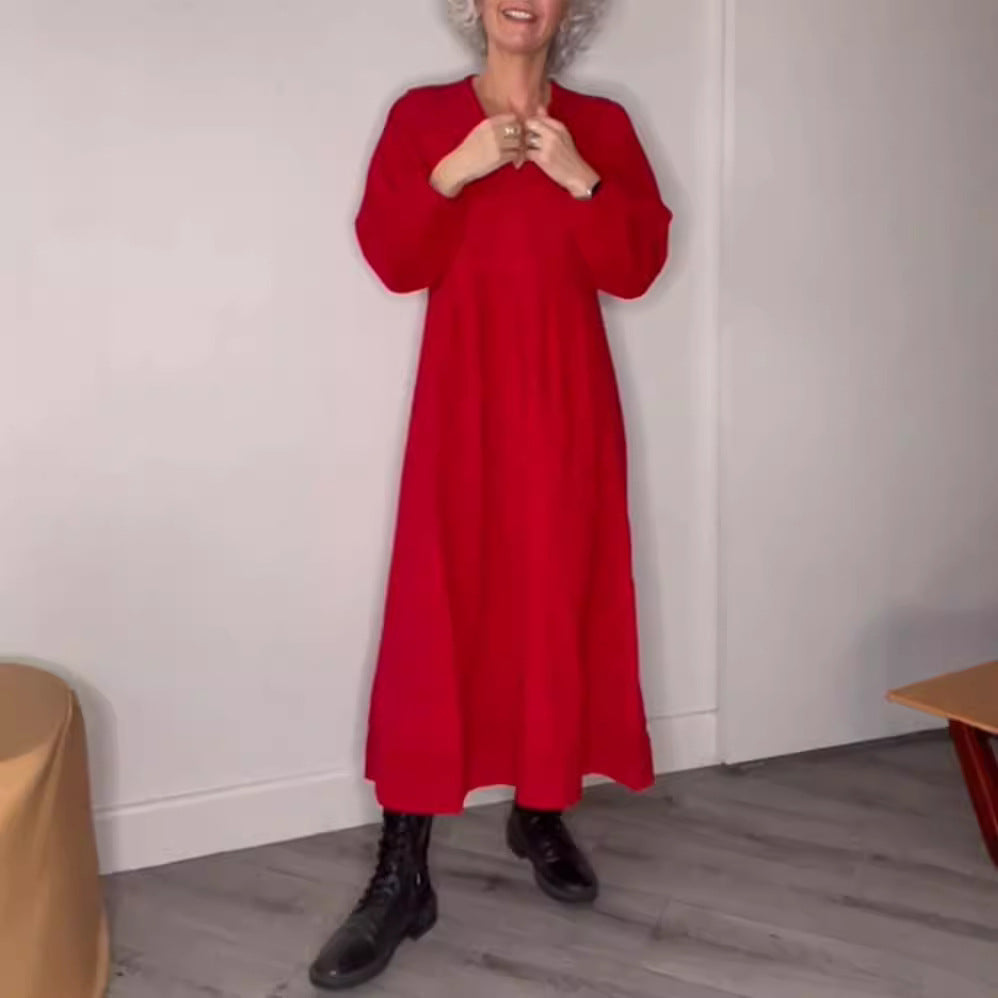 Damen nan knöchellanges Jersey-Kleid mit Empirenaht und Ballonärmeln Echo Archiv