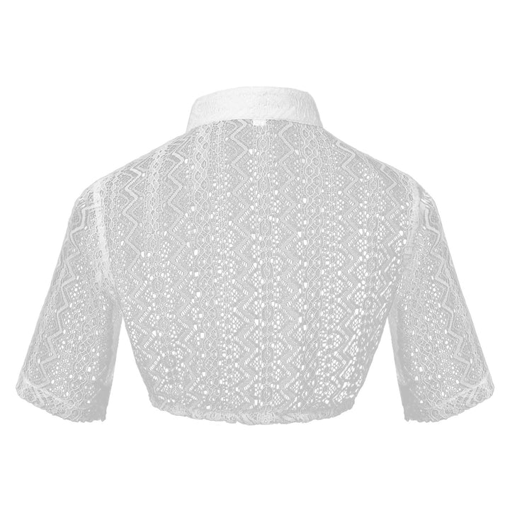 Damen nan zarter Spitzenbolero mit Stehkragen und kurzem Taillenschnitt Echo Archiv