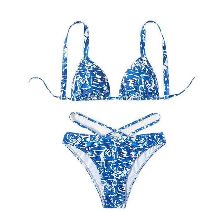 Damen Triangel-Bikini-Set mit verstellbaren Riemchen und stilvollem Mustermix Echo Archiv
