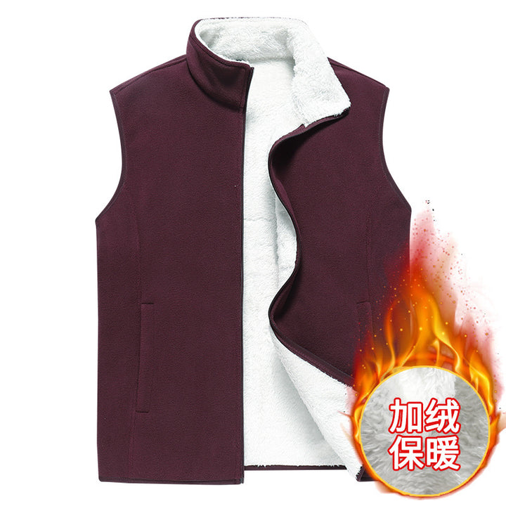 Herren Ärmellose Microfleece‑Weste mit Stehkragen und verdecktem Zweiwege-Reißverschluss Echoarchiv