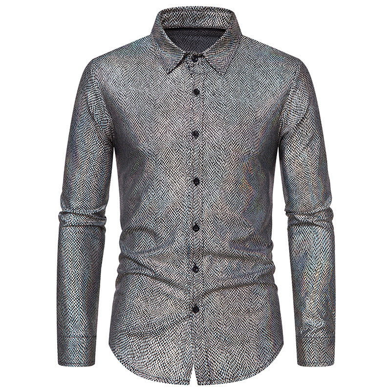 Herren elegantes Hemd mit schimmerndem Obermaterial und modernem Schnitt Echoarchiv