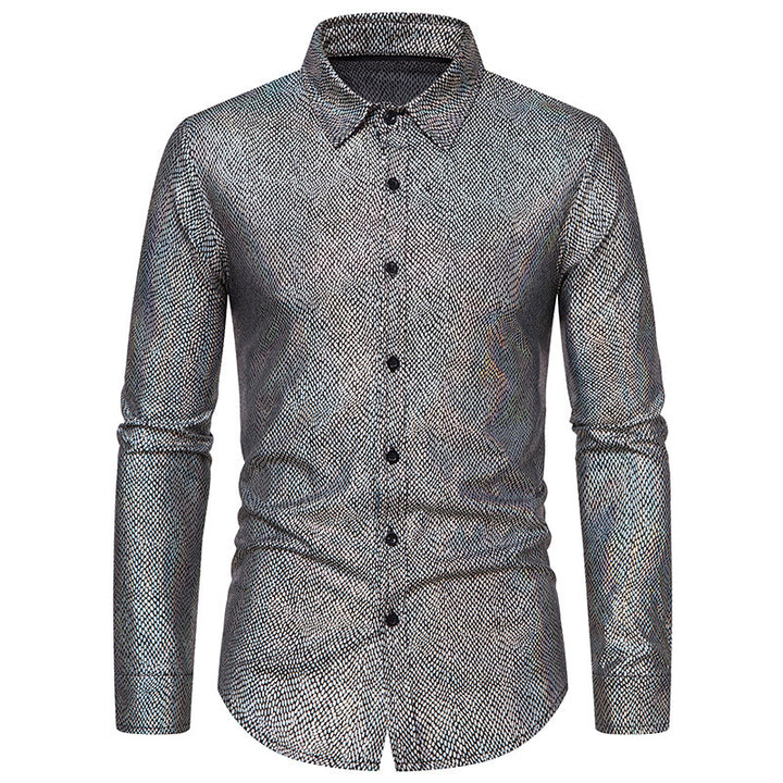 Herren elegantes Hemd mit schimmerndem Obermaterial und modernem Schnitt Echoarchiv