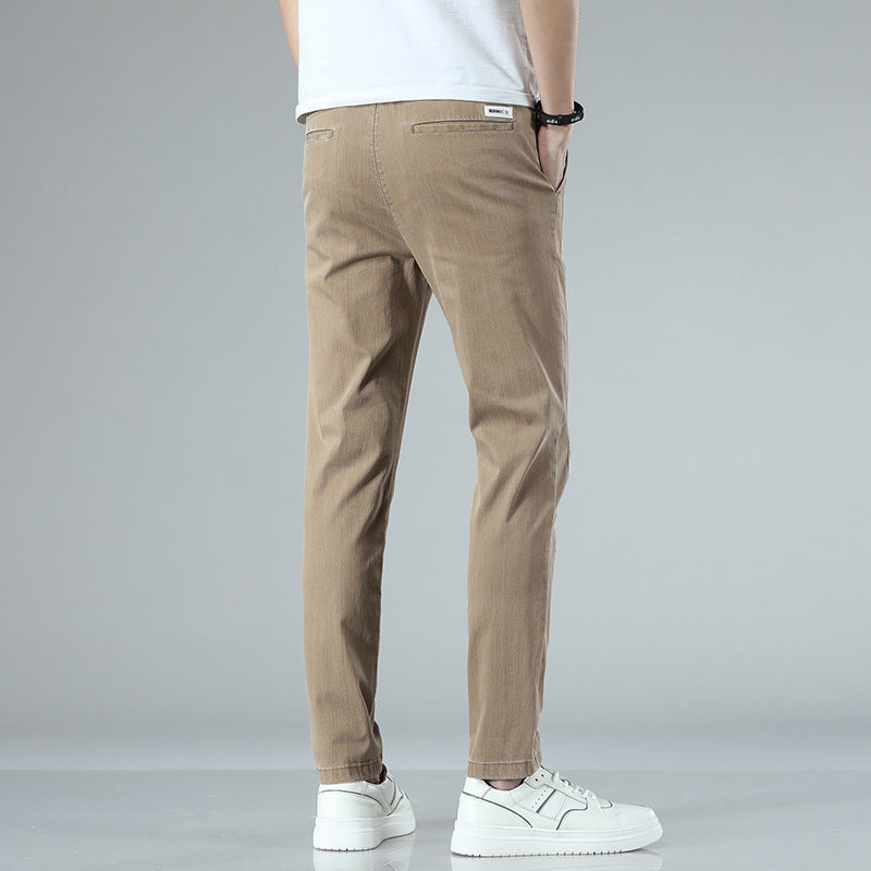 Herren bequeme Chinohose mit verstellbarem Bund und seitlichen Taschen Echoarchiv