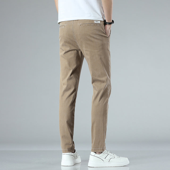 Herren bequeme Chinohose mit verstellbarem Bund und seitlichen Taschen Echoarchiv