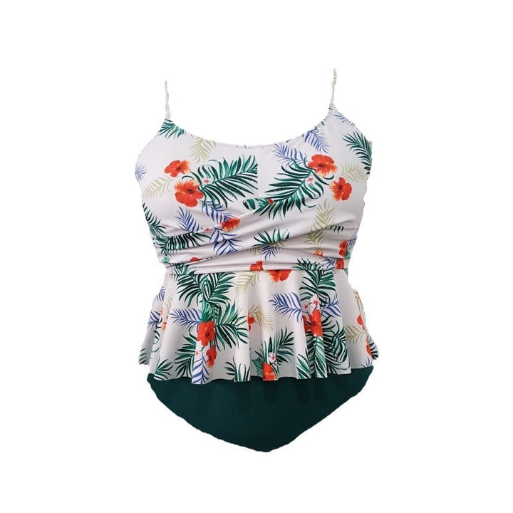 Damen Tankini-Set mit floralem Rüschendesign und figurumspielendem Schnitt Echo Archiv