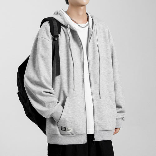 Herren bequeme Zip-Hoodiejacke mit oversized Schnitt Echoarchiv