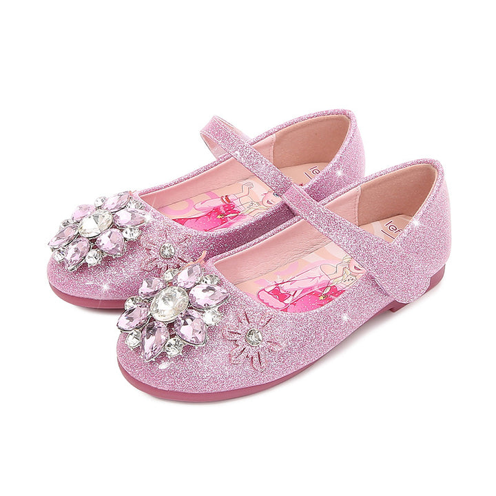 Mädchen Glitzernde Ballerinaschuhe mit Blumenapplikation Echo Archiv