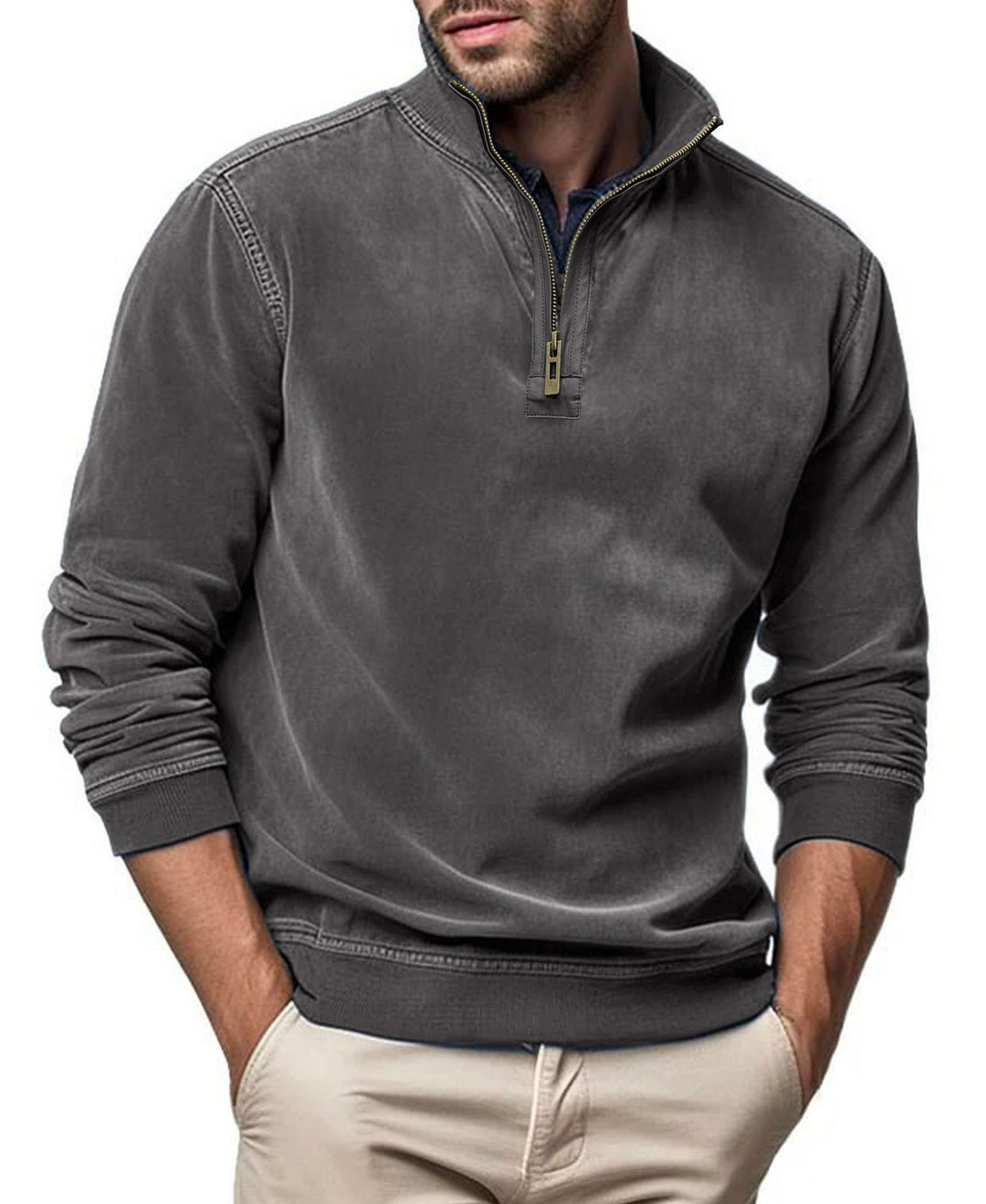 Herren modischer Stehkragenpullover Echoarchiv
