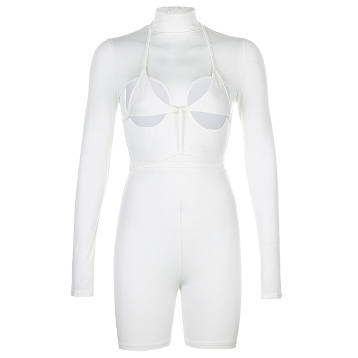 Damen modisches Sport-Set mit High-Neck-Oberteil und Figurbetonter Hose Echo Archiv