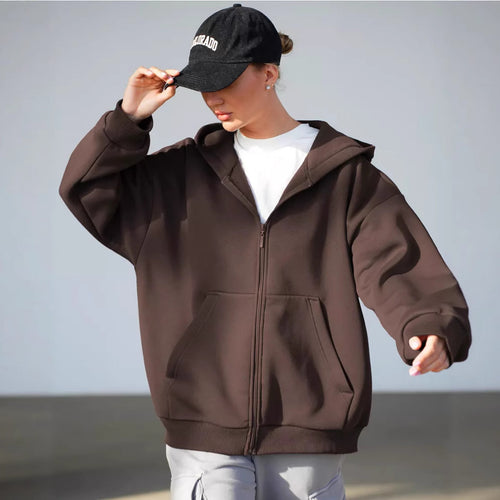 Damen Bequemer Fleece-Kapuzenjacke Echo Archiv