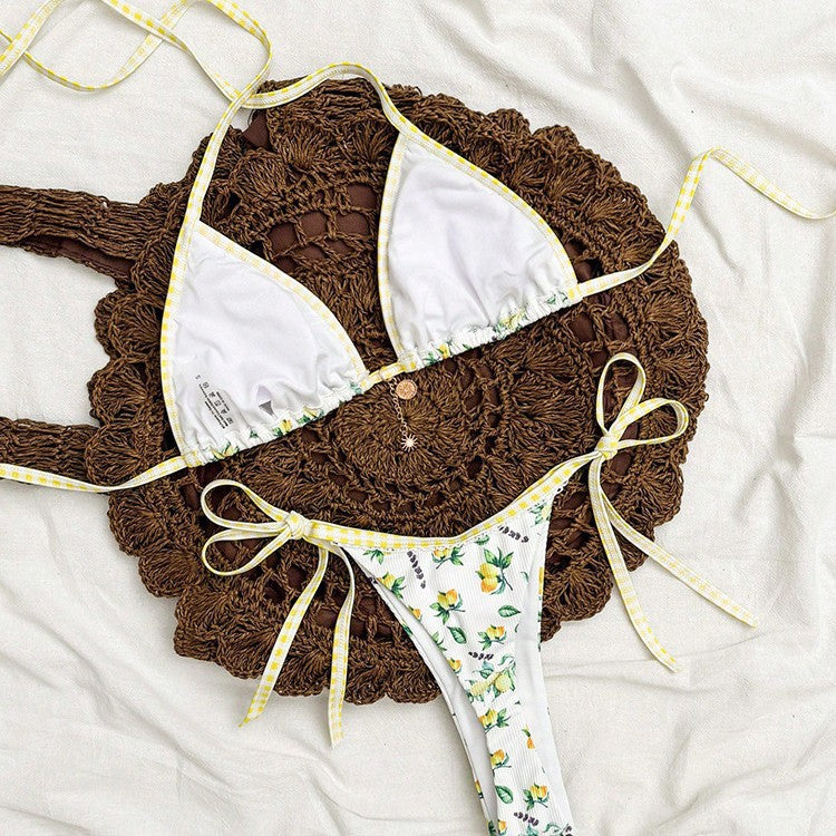 Damen Triangel-Bikini mit floralem Muster und verspieltem Design Echo Archiv
