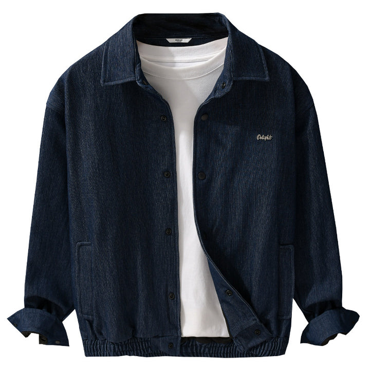 Herren Jeansjacke mit Druckknöpfen und elastischem Saum Echoarchiv