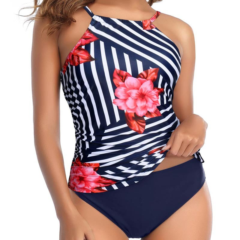 Damen Tankini-Oberteil mit elegantem Raffung und floralem Design Echo Archiv