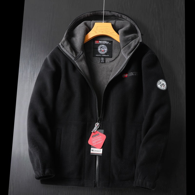 Herren Fleecejacke mit hohem Kragen und praktischen Taschen Echo Archive
