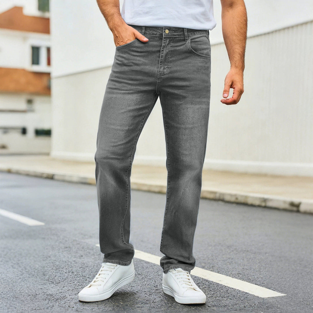 Herren nan lässige Straight-Leg-Jeans mit mittlerer Bundhöhe und Komfortstretch Echo Archiv