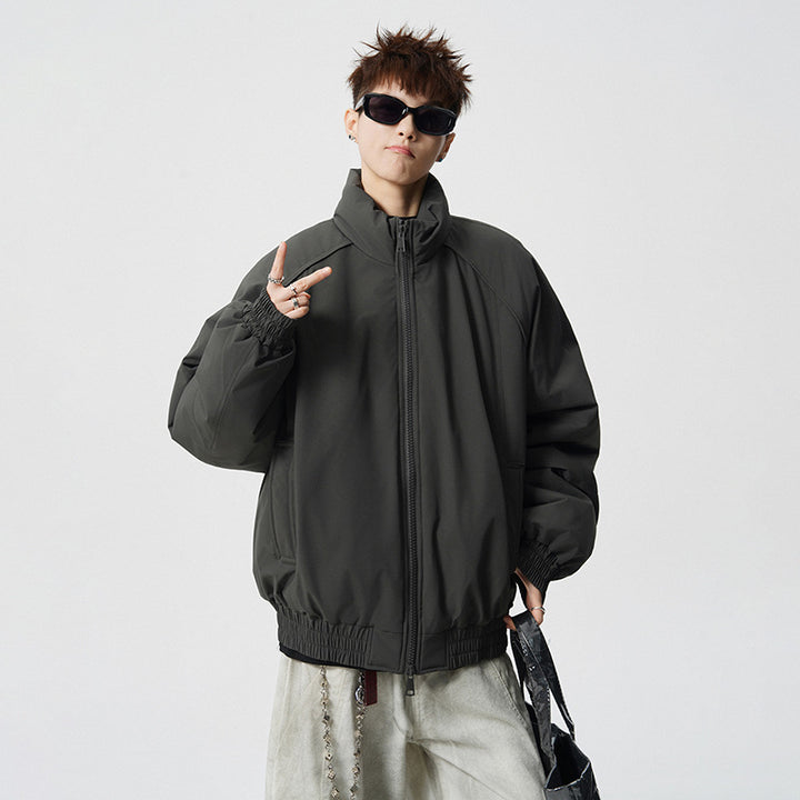 Herren Oversized Windjacke mit Stehkragen und elastischen Bündchen Echoarchiv
