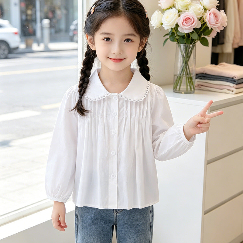 Mädchen Bluse mit Rüschendetails und elegantem Kragen Echo Archiv