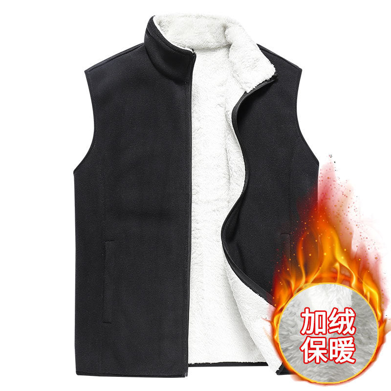 Herren Ärmellose Microfleece‑Weste mit Stehkragen und verdecktem Zweiwege-Reißverschluss Echoarchiv