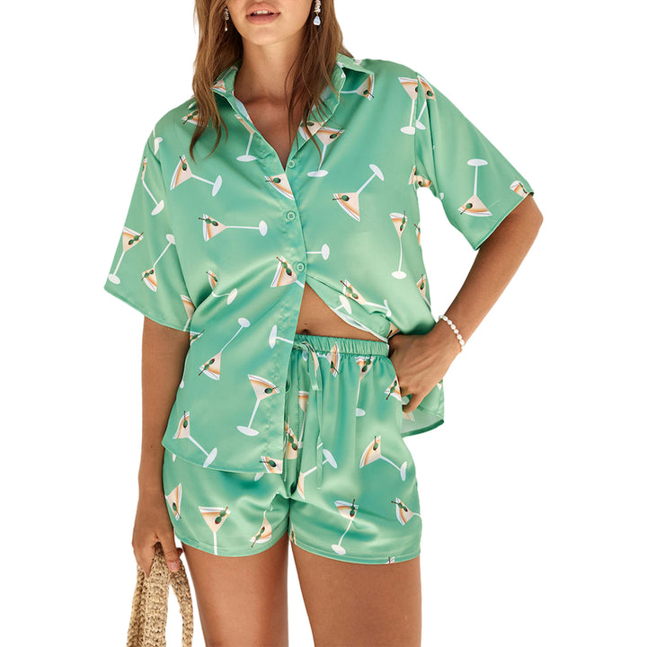 Damen Schlafanzug mit trendy Cocktail-Motiv Echo Archiv