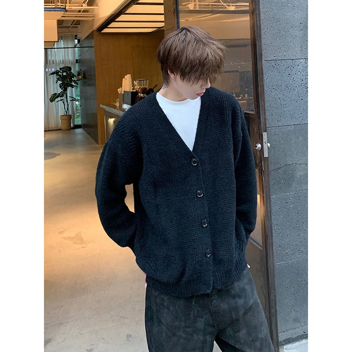 Herren Klassische Strickjacke mit Knopfleiste Echoarchiv