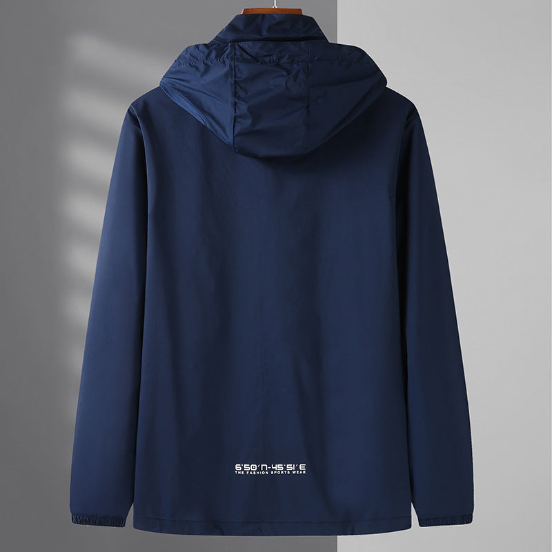 Herren Ultraleichte Packbare Kapuzen-Outdoorjacke mit Zwei-Wege-Reißverschluss – Taviero