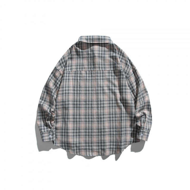 Unisex Oversize Karo‑Hemdjacke im Boxy‑Cut mit Brusttasche und abgerundetem Saum Echo Archiv
